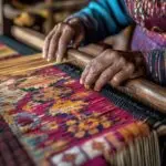 artisan weaving traditional patterns loom 1