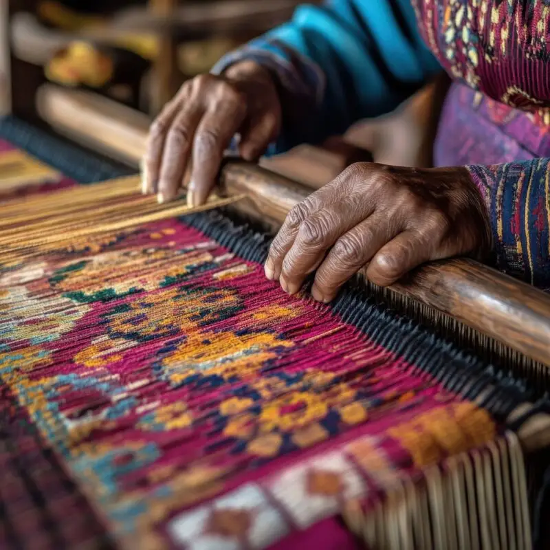artisan weaving traditional patterns loom 1