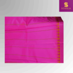Pastel Yellow and Pink Powerloom Cotton Saree with Temple Border