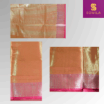 Pastel Green and Pink Powerloom Silk Saree with Paisley Zari Border - Image 2