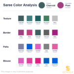 Teal Green Leaf Motif Cotton Saree with Plum Border - Image 3