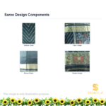 Charcoal Black Ikat Animal Border Cotton Saree with Gold Zari - Image 3