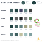 Charcoal Black Ikat Animal Border Cotton Saree with Gold Zari - Image 4