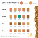 Salmon Peach Ikat Cotton Saree with Olive Zari Border