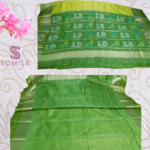 Bright Parrot Green Cotton Saree with Ikat Elephant Pallu