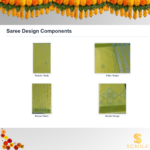 Fresh Lime Green Powerloom Cotton Saree with Silver Zari Motifs - Image 3