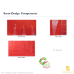 Classic Red Cotton Saree with Silver Stripes and Tonal Ikat Motifs - Image 3