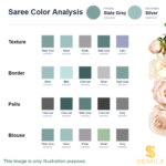 Slate Grey Cotton Saree with Silver Accents and Charcoal Ikat Pallu - Image 3