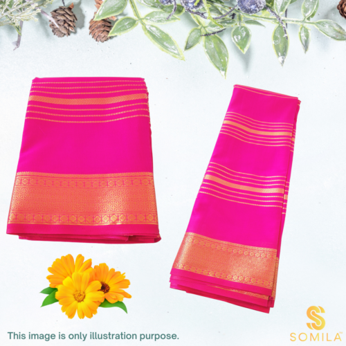 Plum Crepe Silk Saree with Gold Zari Stripes