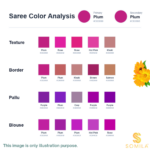 Plum Crepe Silk Saree with Gold Zari Stripes