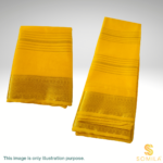 Gold Crepe Silk Saree with Broad Zari Border & Subtle Stripe Detailing