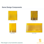 Gold Crepe Silk Saree with Broad Zari Border & Subtle Stripe Detailing - Image 3