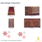 Mulberry Wine (Maroon) Mulberry Silk Saree with Copper-Gold Zari Medallion Border